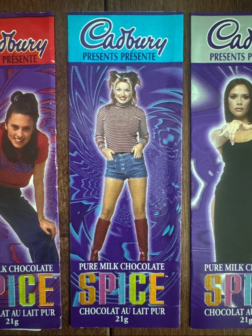 A Complete Set + 1 of 6 Cadbury Spice Girls Chocolate Wrappers - Picture 5 of 9